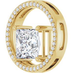18K Yellow Gold 8x8 mm Square Pendant Mounting – image 3