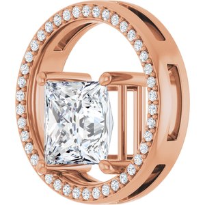 10K Rose Gold 8x8 mm Square Pendant Mounting – image 3