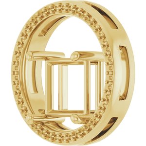 14K Yellow Gold 8x8 mm Square Pendant Mounting – image 4