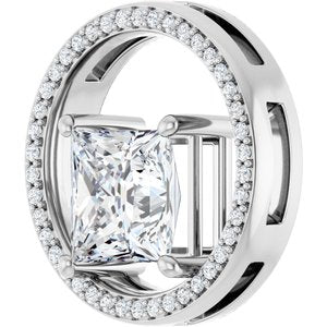 14K White Gold 8x8 mm Square Pendant Mounting – image 3
