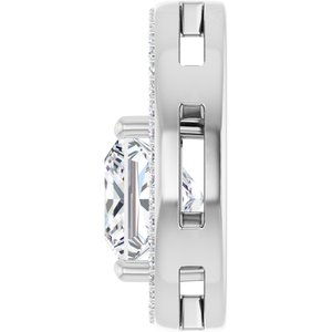 10K White Gold 8x8 mm Square Pendant Mounting – image 5