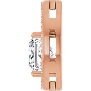 14K Rose Gold 8x8 mm Square Pendant Mounting – image 5