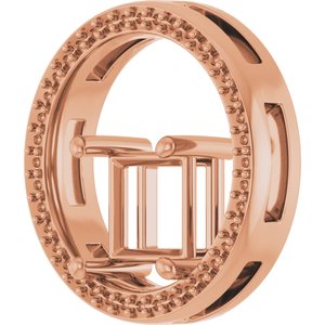 10K Rose Gold 6.5x6.5 mm Square Pendant Mounting – image 4