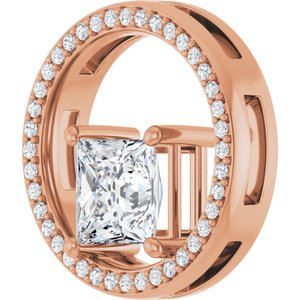 10K Rose Gold 6.5x6.5 mm Square Pendant Mounting – image 3