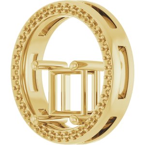 14K Yellow Gold 6.5x6.5 mm Square Pendant Mounting – image 4