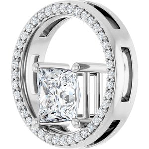 10K White Gold 6.5x6.5 mm Square Pendant Mounting – image 3