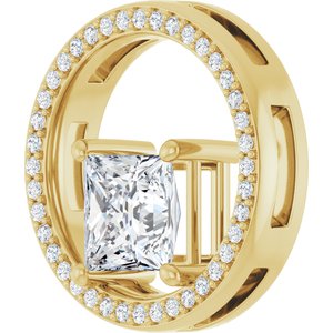 10K Yellow Gold 6.5x6.5 mm Square Pendant Mounting – image 3