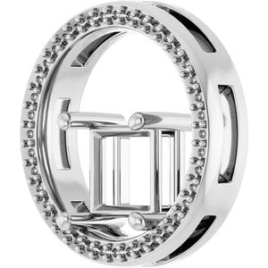 10K White Gold 6.5x6.5 mm Square Pendant Mounting – image 4