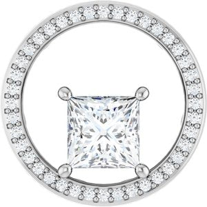 10K White Gold 6.5x6.5 mm Square Pendant Mounting