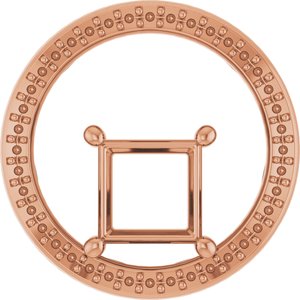 10K Rose Gold 6.5x6.5 mm Square Pendant Mounting – image 2