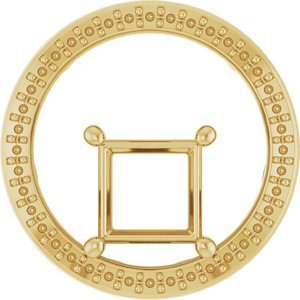 14K Yellow Gold 6.5x6.5 mm Square Pendant Mounting – image 2