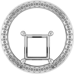 14K X1 White Gold 6.5x6.5 mm Square Pendant Mounting – image 2