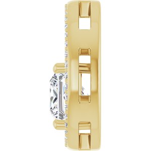 18K Yellow Gold 6.5x6.5 mm Square Pendant Mounting – image 5