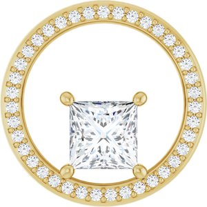10K Yellow Gold 6x6 mm Square Pendant Mounting