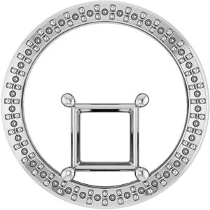 18K White Gold 6x6 mm Square Pendant Mounting – image 2