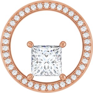 10K Rose Gold 6x6 mm Square Pendant Mounting