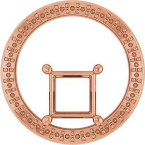 14K Rose Gold 6x6 mm Square Pendant Mounting – image 2