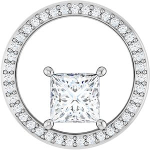 Platinum 6x6 mm Square Pendant Mounting