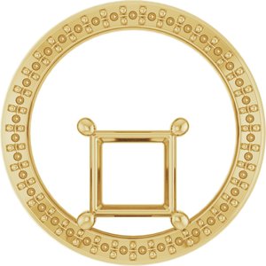 10K Yellow Gold 6x6 mm Square Pendant Mounting – image 2