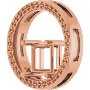 10K Rose Gold 6x6 mm Square Pendant Mounting – image 4