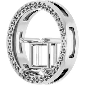 18K White Gold 6x6 mm Square Pendant Mounting – image 4