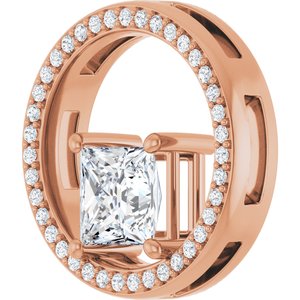 14K Rose Gold 6x6 mm Square Pendant Mounting – image 3