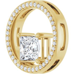 10K Yellow Gold 6x6 mm Square Pendant Mounting – image 3