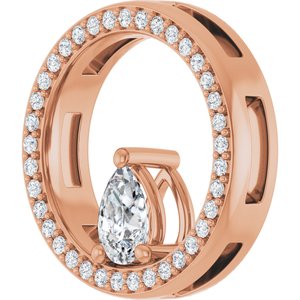 10K Rose Gold 6x4 mm Pear Pendant Mounting – image 3