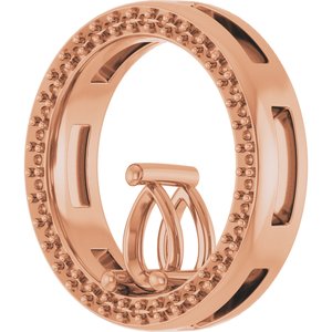 18K Rose Gold 6x4 mm Pear Pendant Mounting – image 4