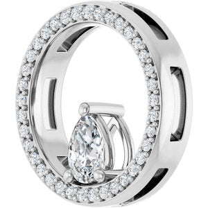 Platinum 6x4 mm Pear Pendant Mounting – image 3