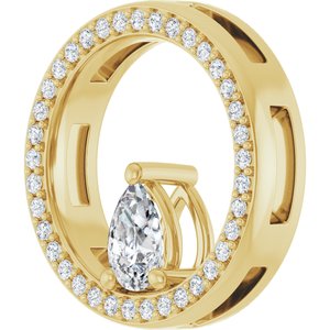 14K Yellow Gold 6x4 mm Pear Pendant Mounting – image 3