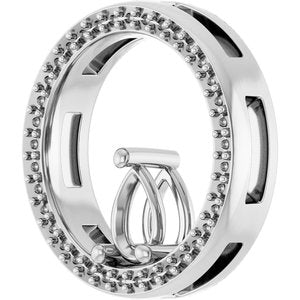 18K White Gold 6x4 mm Pear Pendant Mounting – image 4