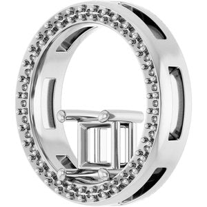 10K White Gold 4.5x4.5 mm Square Pendant Mounting – image 4