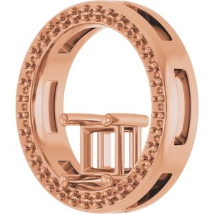 14K Rose Gold 4.5x4.5 mm Square Pendant Mounting – image 4