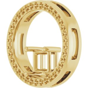 14K Yellow Gold 4.5x4.5 mm Square Pendant Mounting – image 4