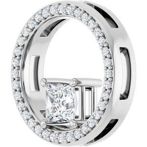 14K X1 White Gold 4.5x4.5 mm Square Pendant Mounting – image 3