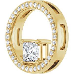 18K Yellow Gold 4.5x4.5 mm Square Pendant Mounting – image 3