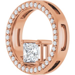 14K Rose Gold 4.5x4.5 mm Square Pendant Mounting – image 3