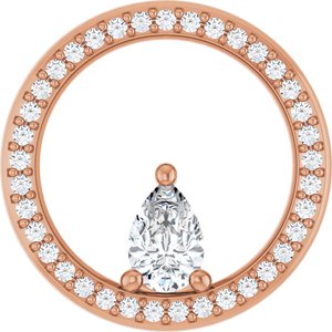 18K Rose Gold 6x4 mm Pear Pendant Mounting