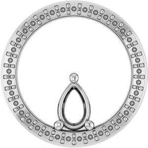 Sterling Silver 6x4 mm Pear Pendant Mounting – image 2