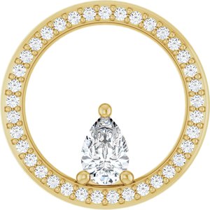 18K Yellow Gold 6x4 mm Pear Pendant Mounting