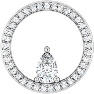 18K White Gold 6x4 mm Pear Pendant Mounting