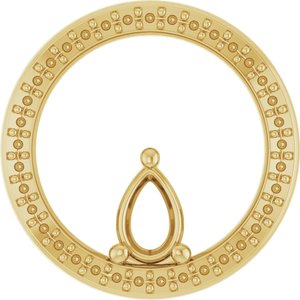 14K Yellow Gold 6x4 mm Pear Pendant Mounting – image 2