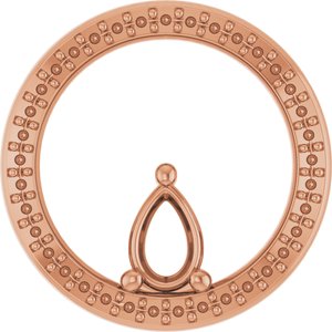 18K Rose Gold 6x4 mm Pear Pendant Mounting – image 2