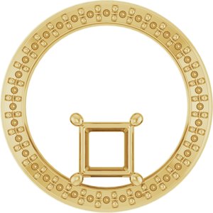 14K Yellow Gold 4.5x4.5 mm Square Pendant Mounting – image 2