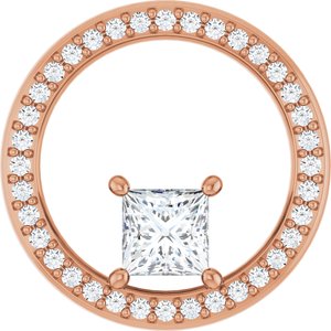 14K Rose Gold 4.5x4.5 mm Square Pendant Mounting