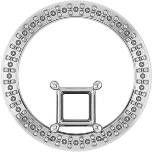 18K White Gold 4.5x4.5 mm Square Pendant Mounting – image 2