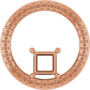 10K Rose Gold 4.5x4.5 mm Square Pendant Mounting – image 2