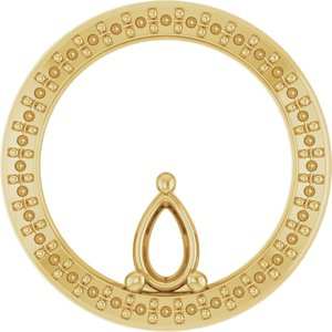 18K Yellow Gold 5.5x3.5 mm Pear Pendant Mounting – image 2