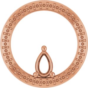 14K Rose Gold 5.5x3.5 mm Pear Pendant Mounting – image 2